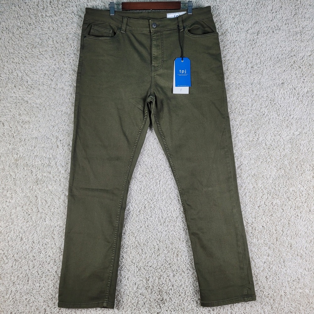 The Perfect Jean tpj Khakis Men 38x32 Soldier Olive NWT Slim Straight J09V5SLD